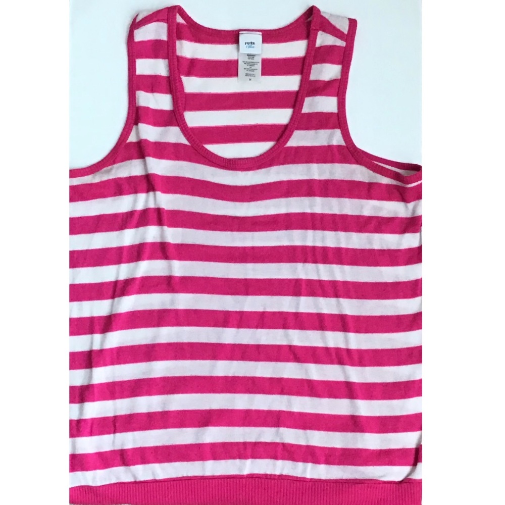 Polyester Pink & White Tank Top